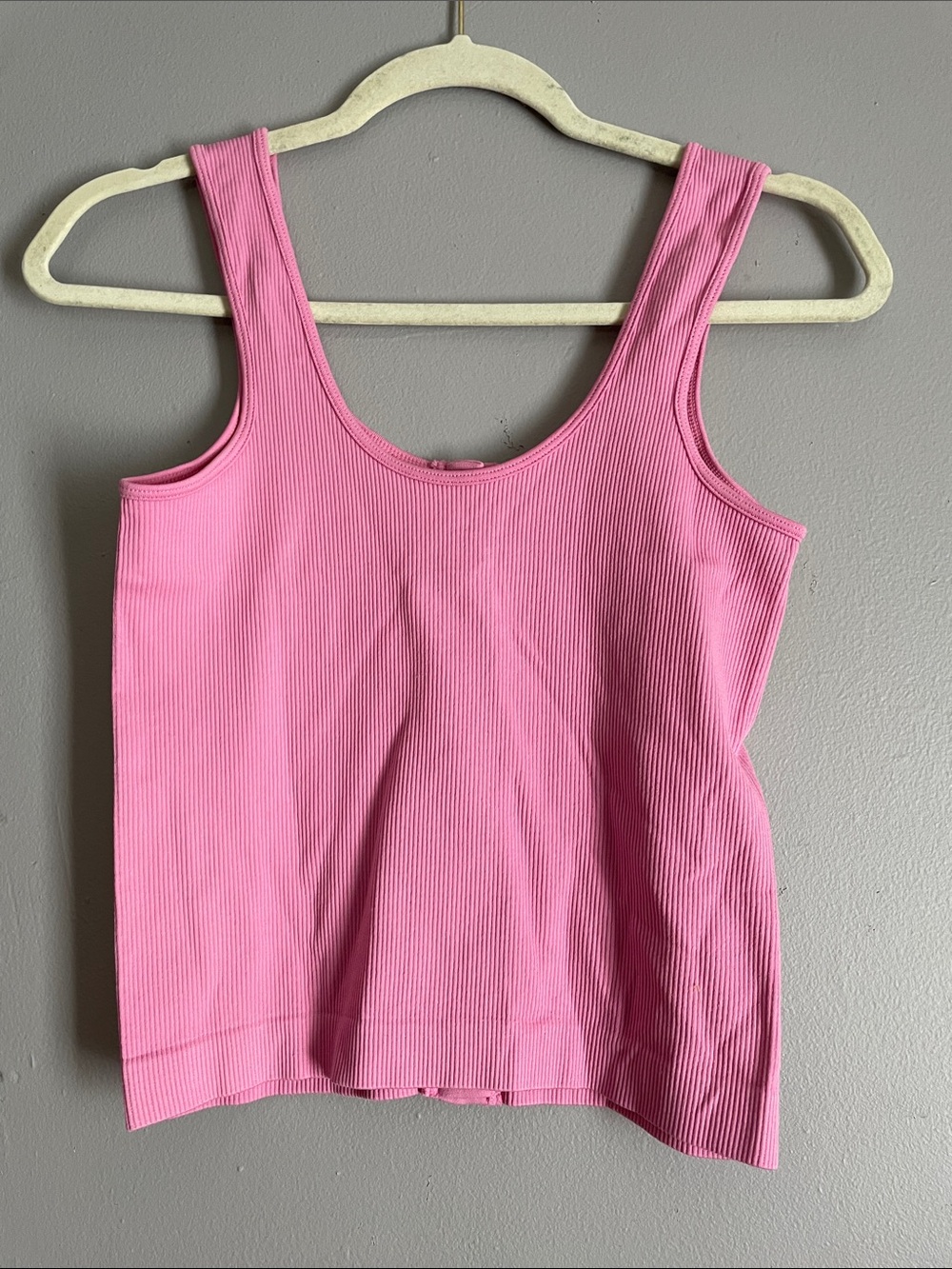 Pink Ribbed Button-Front Tank Top - Women - Picture 3 of 3